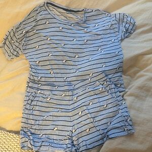 Peanuts Blue Striped Pajama Set